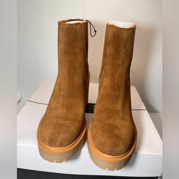 Dolce Vita Caster H2O Booties camel suede casual classic fall winter stylish - Picture 2 of 11